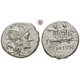 Römische Republik, M. Junius Silanus, Denar 145 v.Chr., vz