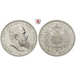 Deutsches Kaiserreich, Reuss-Greiz, Heinrich XXII., 2 Mark 1901, A, vz-st, J. 118