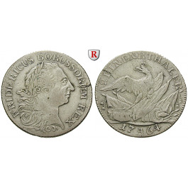 Brandenburg-Preussen, Königreich Preussen, Friedrich II., 1/2 Reichstaler 1764, ss-vz