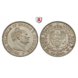 Brandenburg-Preussen, Königreich Preussen, Friedrich Wilhelm IV., 1/6 Taler 1854, vz-st