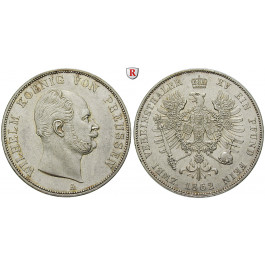 Brandenburg-Preussen, Königreich Preussen, Wilhelm I., Vereinsdoppeltaler 1862, f.vz