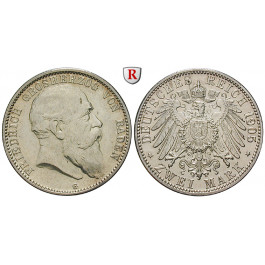 Deutsches Kaiserreich, Baden, Friedrich I., 2 Mark 1905, G, vz, J. 32