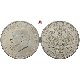Deutsches Kaiserreich, Bayern, Ludwig III., 5 Mark 1914, D, vz/vz-st, J. 53