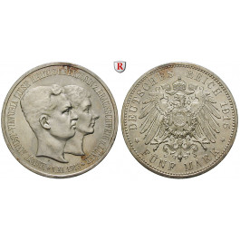 Deutsches Kaiserreich, Braunschweig, Ernst August, 5 Mark 1915, mit Lüneburg, A, vz+, J. 58