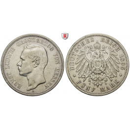 Deutsches Kaiserreich, Hessen, Ernst Ludwig, 5 Mark 1895, A, ss, J. 73