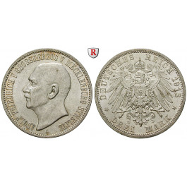 Deutsches Kaiserreich, Mecklenburg-Strelitz, Adolf Friedrich V., 3 Mark 1913, A, vz/vz-st, J. 92