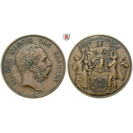 Deutsches Kaiserreich, Sachsen, Albert, Gedenkmünze in 5-Mark-Größe 1889, E, vz, J. 123a