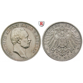 Deutsches Kaiserreich, Sachsen, Friedrich August III., 2 Mark 1912, E, vz/vz-st, J. 134