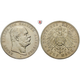 Deutsches Kaiserreich, Sachsen-Altenburg, Ernst, 5 Mark 1901, A, f.vz, J. 143