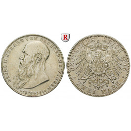 Deutsches Kaiserreich, Sachsen-Meiningen, Georg II., 2 Mark 1915, auf den Tod, D, ss-vz/vz, J. 154