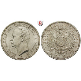 Deutsches Kaiserreich, Sachsen-Weimar-Eisenach, Carl Alexander, 2 Mark 1898, Zum 80. Geburtstag, A, vz/vz-st, J. 156