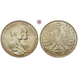 Deutsches Kaiserreich, Sachsen-Weimar-Eisenach, Wilhelm Ernst, 3 Mark 1915, Jahrhundertfeier, A, vz/st, J. 163
