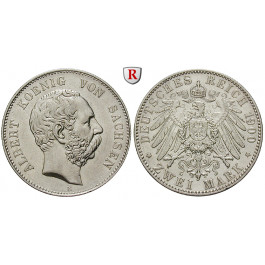 Deutsches Kaiserreich, Sachsen, Albert, 2 Mark 1900, E, vz, J. 124