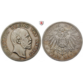 Deutsches Kaiserreich, Anhalt, Friedrich I., 5 Mark 1896, A, ss-vz, J. 21