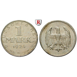 Weimarer Republik, 1 Mark 1924, G, vz-st, J. 311