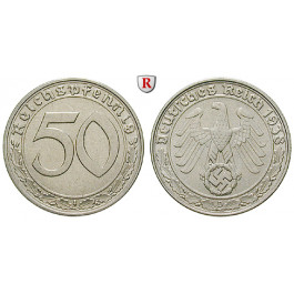 Drittes Reich, 50 Reichspfennig 1938, D, vz, J. 365