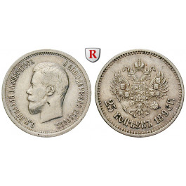 Russland, Nikolaus II., 25 Kopeken 1896, ss-vz