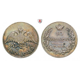 Russland, Nikolaus I., 10 Kopeken 1829, ss+
