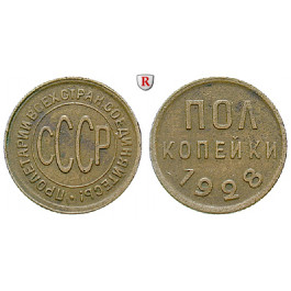 Russland, UdSSR, 1/2 Kopeke 1928, ss