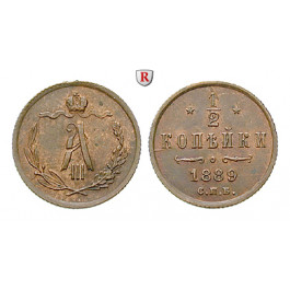 Russland, Alexander III., 1/2 Kopeke 1889, vz