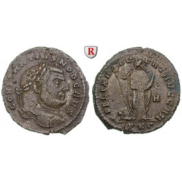 Römische Kaiserzeit, Constantius I., Caesar, Follis 298, ss/ss+