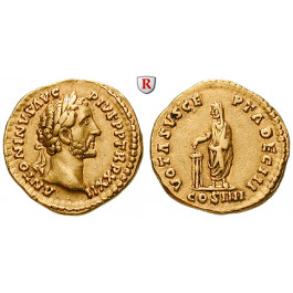 Römische Kaiserzeit, Antoninus Pius, Aureus 158-159, ss-vz