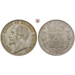 Sachsen, Sachsen-Meiningen, Bernhard Erich Freund, Doppelgulden 1854, vz/vz-st
