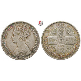 Grossbritannien, Victoria, Florin 1865, ss