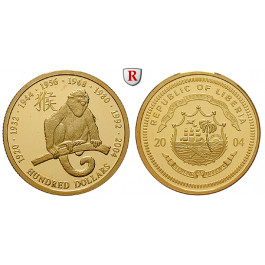 Liberia, 200 Dollars 2004, 6,21 g fein, PP