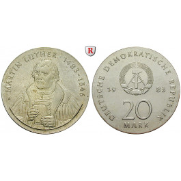 DDR, 20 Mark 1983, Luther, st, J. 1591