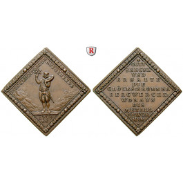 Sachsen, Sachsen-Meiningen, Ernst Ludwig I., Klippenförmige Bronzemedaille 1715, vz