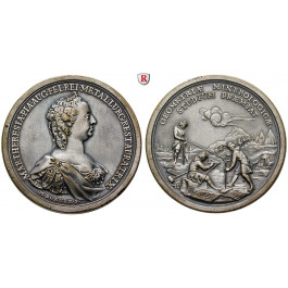 Römisch Deutsches Reich, Maria Theresia, Versilberte Bronzemedaille o.J. (1749), vz