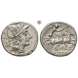 Römische Republik, Pinarius Natta, Denar 155 v.Chr., vz