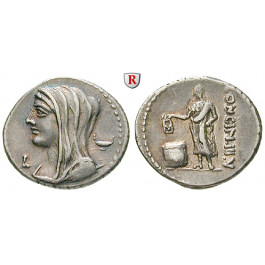 Römische Republik, L. Cassius Longinus, Denar 78 v.Chr., f.vz