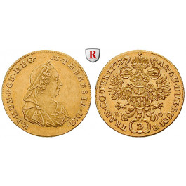 Römisch Deutsches Reich, Maria Theresia, Doppeldukat 1773, ss-vz/vz