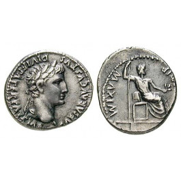 Römische Kaiserzeit, Tiberius, Denar 14-37, vz/ss-vz