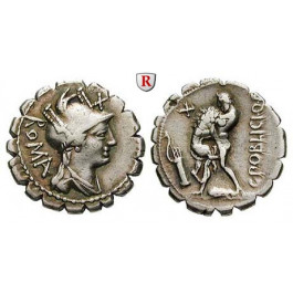 Römische Republik, C. Poblicius, Denar, serratus 80 v.Chr., ss+