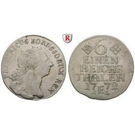 Brandenburg-Preussen, Königreich Preussen, Friedrich II., 1/6 Taler 1772, ss