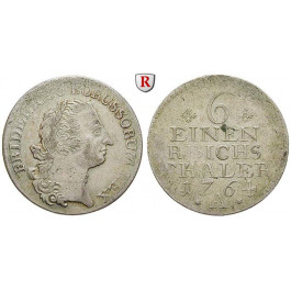 Brandenburg-Preussen, Königreich Preussen, Friedrich II., 1/6 Taler 1764, vz