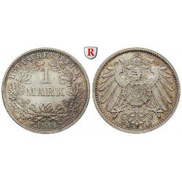 Deutsches Kaiserreich, 1 Mark 1912, großer Adler, D, st, J. 17