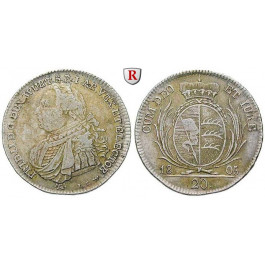 Württemberg, Herzogtum Württemberg (Kgr. ab 1806), Friedrich II., 20 Kreuzer 1805, ss