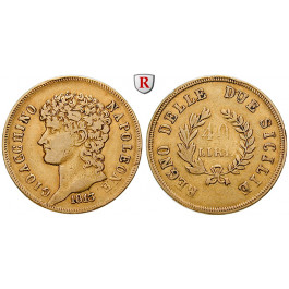 Italien, Königreich beider Sizilien, Joachim Murat, 40 Lire 1813, 11,61 g fein, ss