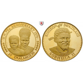 Swaziland, Sobhuza II., 25 Emalangeni 1974, 25,0 g fein, PP