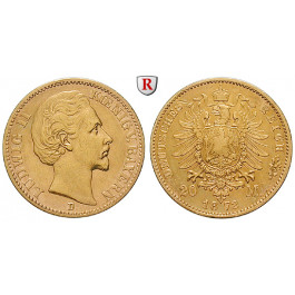 Deutsches Kaiserreich, Bayern, Ludwig II., 20 Mark 1872, D, ss, J. 194