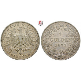Frankfurt, Stadt, Gulden 1843, ss-vz