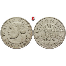 Drittes Reich, 5 Reichsmark 1933, Luther, D, ss+, J. 353