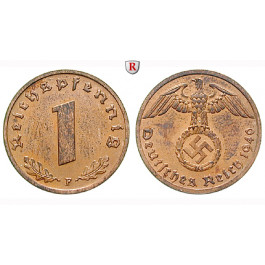 Drittes Reich, 1 Reichspfennig 1940, F, f.st, J. 361