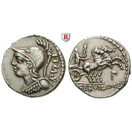 Römische Republik, P. Servillus Rullus, Denar 100 v.Chr., f.vz
