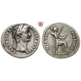 Römische Kaiserzeit, Tiberius, Denar 14-37, ss+