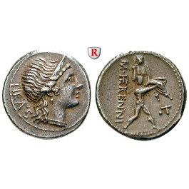 Römische Republik, M. Herennius, Denar 108-107 v.Chr., f.vz